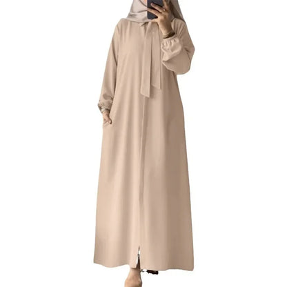 Dubai Full Length Robe Fashion Turn Down Collar Abaya Long Sleeve Muslim Dress Turkey Muslim Shirtdress Clothes for Muslim Women