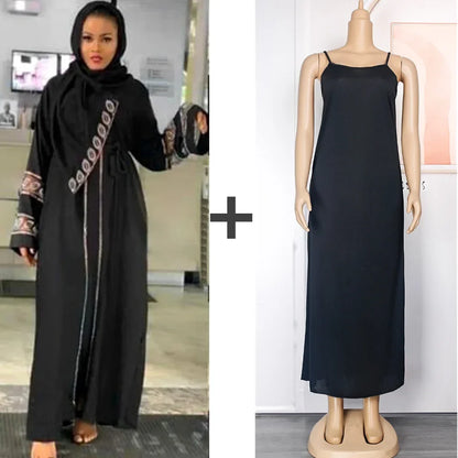 Black Abaya Dubai Turkey Muslim Hijab Dress 2025 Caftan Marocain Arab Islamic Clothing Kimono Robe Femme Musulmane Djellaba
