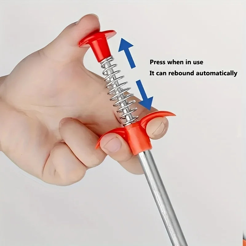 90/160cm Multifunctional Pipe Dredging Tool Bendable Drain Auger Sewer Hair Cleaning Claw Spring Loaded Grabber Pickup Pipe Tool