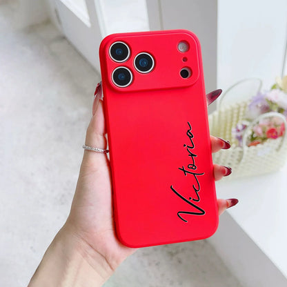 Personalized Custom Letters Name Colorful Soft Liquid Silica Gel Phone Case For iPhone 11 12 13 14 15 16 17 Pro Max 17Air Plus