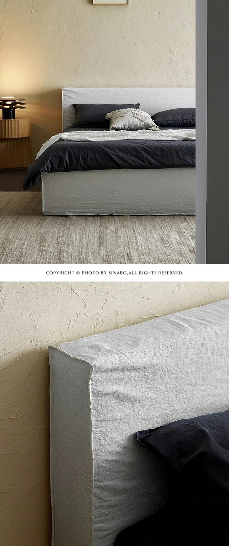 Bed Can Be Dismantled And Washed Homestays Minimalist 1.8m Double Bed Master Bedroom Soft Bed Customization