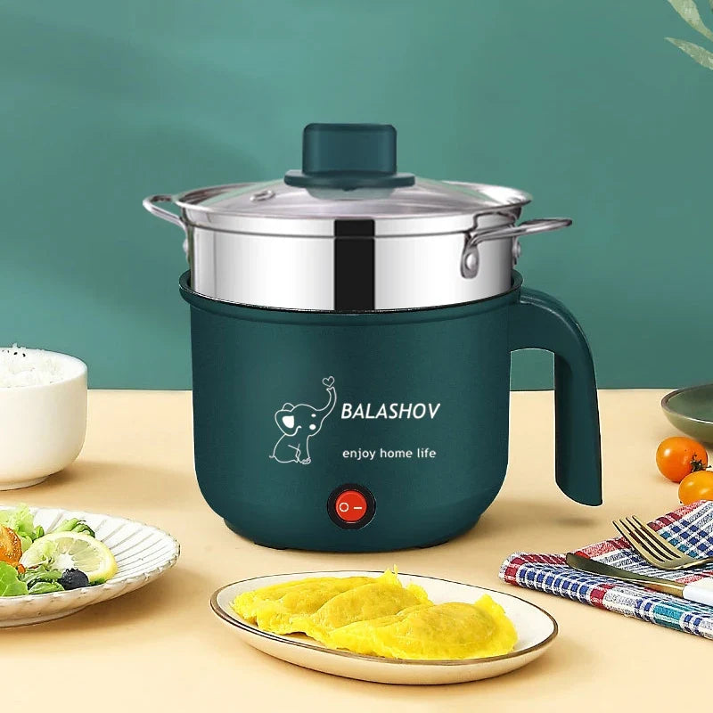 Mini Electric Cooker Non-Stick 1-2 Person Single/Dual Hot Pot Steamer Multifunctional Home Kitchen Appliance
