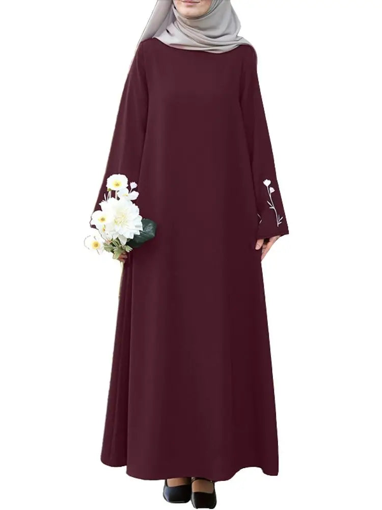 2025 Fashion Muslim Abaya Dress ZANZEA Women Long Dresses Autumn Long Sleeve Embroidered Sundress IsIamic Robe Casual Kaftan