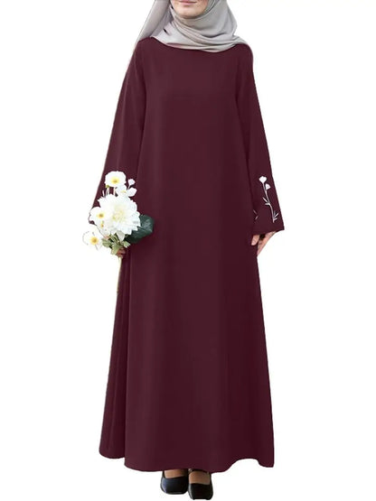 2025 Fashion Muslim Abaya Dress ZANZEA Women Long Dresses Autumn Long Sleeve Embroidered Sundress IsIamic Robe Casual Kaftan