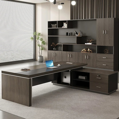 Wooden Lshaped Office Desk Modern Computer Standing Organizers Office Desk Space Saving Escritorio Oficina Postmodern Furniture