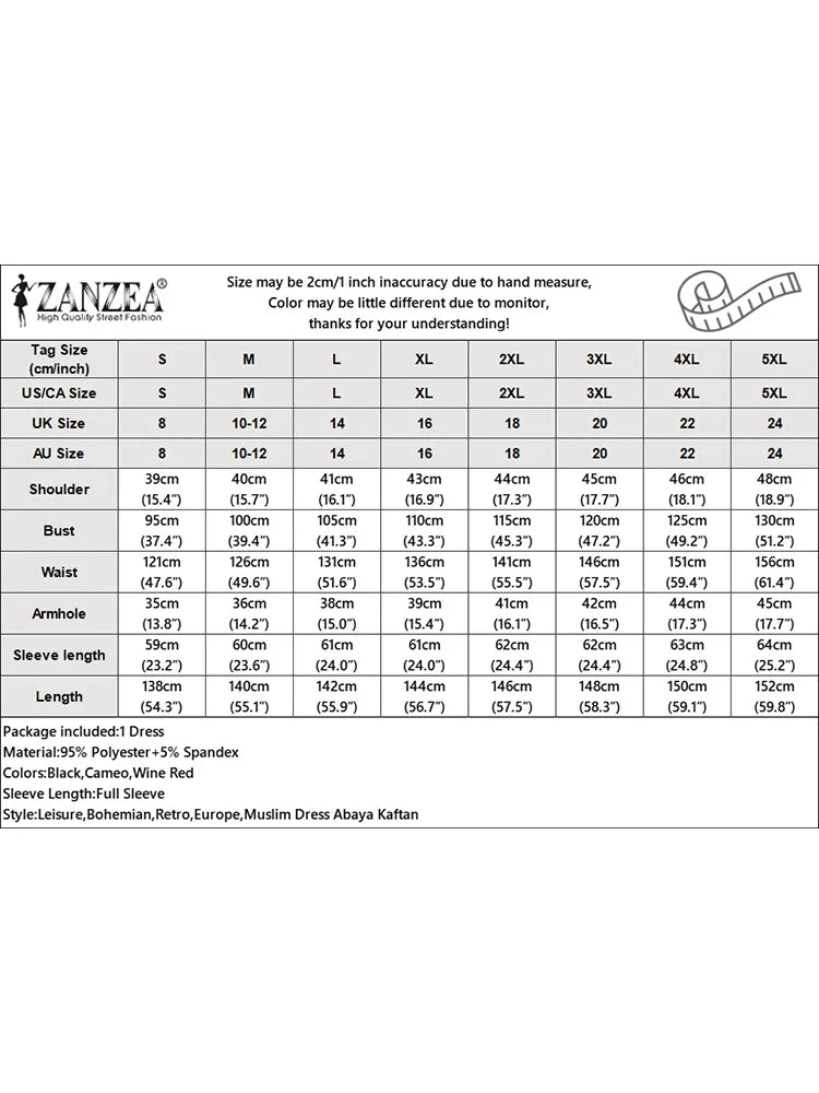 2025 Fashion Muslim Abaya Dress ZANZEA Women Long Dresses Autumn Long Sleeve Embroidered Sundress IsIamic Robe Casual Kaftan