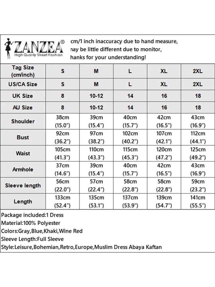 ZANZEA Modest Fashion Abaya Robes Woman Muslim Hijabis O-Neck Solid Pleated Eid Long Dresses Loose A-line Vestidos Fall 2025