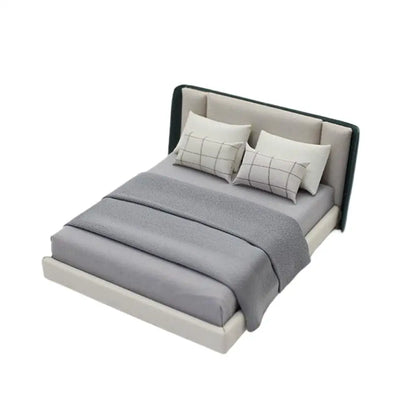 Bedroom Miniature Double Bed And Beddings New Cream Style Miniature Furniture Decoration
