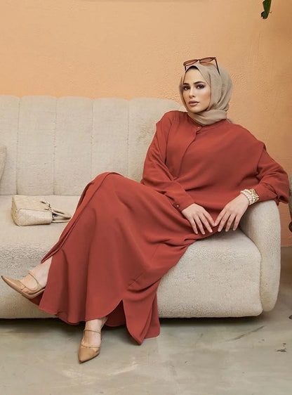 Abaya Dress Muslim Fashion Robe Abaya Ramadan Ladies Long Sleeve Islamic Dress Middle East Abayas Women Clothing Without Hijab