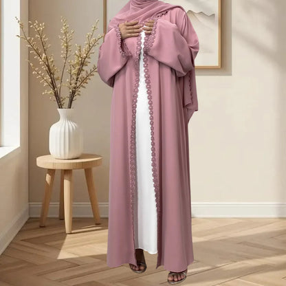 Abaya Women Eid Hijab Lace Dress Jalabiya Ramadan Party Dresses Muslim Morocco Cardigan Robe Dubai Abayas Kaftan Khimar Vestidos