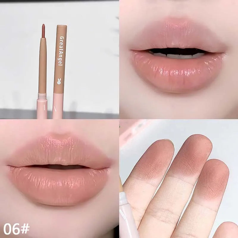 Korean Lip Liner Waterproof Matte Lip Liner Pencil Non-stick Cup Smooth Lip Contour Pen Nude Pink Brown Lip Makeup For Women
