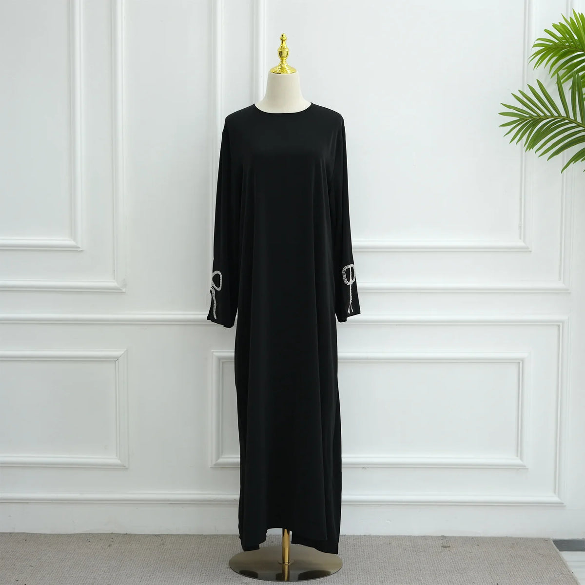 Abaya Woman Dubai Women's Traditional Dresses And Abayas Holiday Dress Luxury Kaftan Kebaya Turkey Bow Beaded Sleeve Dress Robe