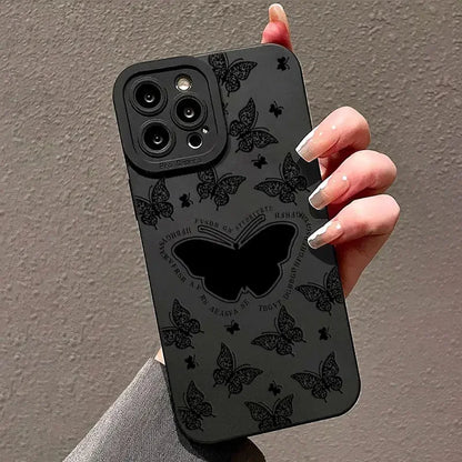 Butterfly Printed Phone Case For iPhone 11 12 13 14 15 Pro Max XR XS X 7 8 Plus SE 2020 Shockproof Matte Soft TPU Silicone Cover