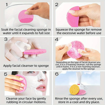 10/30pcs Compressed Facial Sponges SPA Face Cleaning Sponge Makeup Removal Exfoliating Pads for Cosmetologists Skin Massage Tool