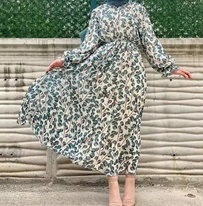 New Summer Floral Abaya Dubai Luxury Muslim Woman Dresses Abaya Femme Modest Dresses