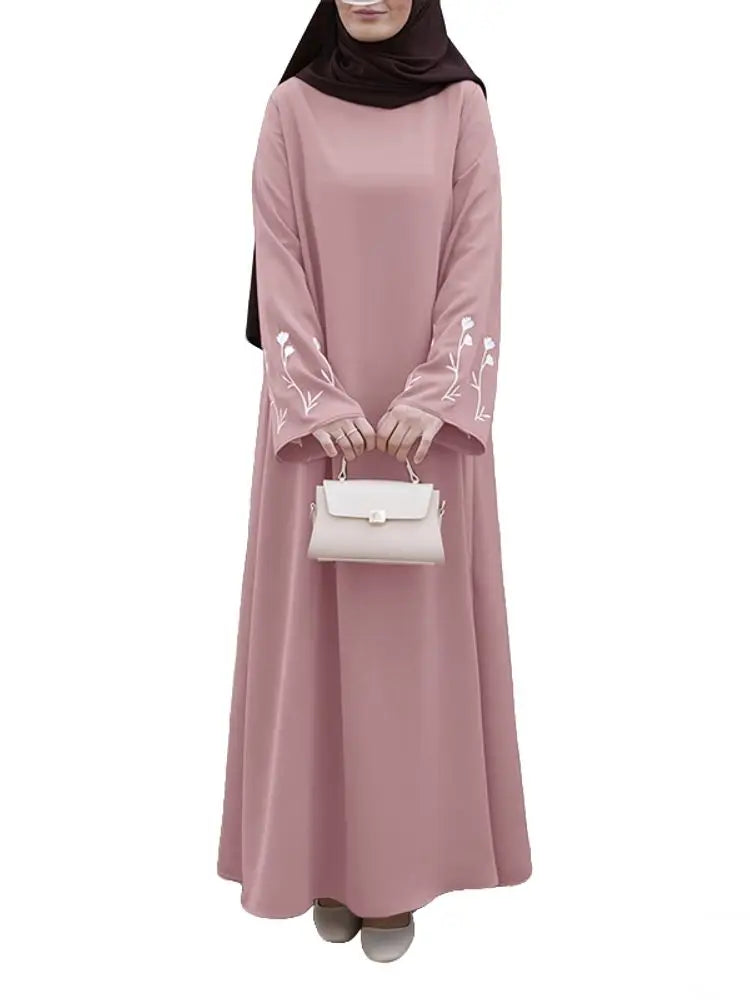 2025 Fashion Muslim Abaya Dress ZANZEA Women Long Dresses Autumn Long Sleeve Embroidered Sundress IsIamic Robe Casual Kaftan