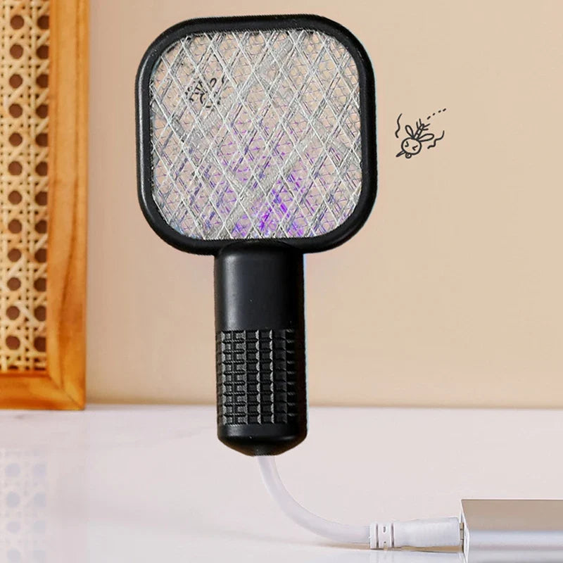 Electric Mosquito Swatter UV Light Bug Zapper Rechargeable Fly Killer Insect Racket Portable Outdoor Pest Control For Camping