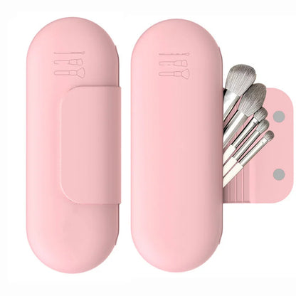 Silicone Makeup Brush Holder Travel Cosmetic Bag Case Soft Portable Cosmetic Face Brushes Holder with Magnetic Closure