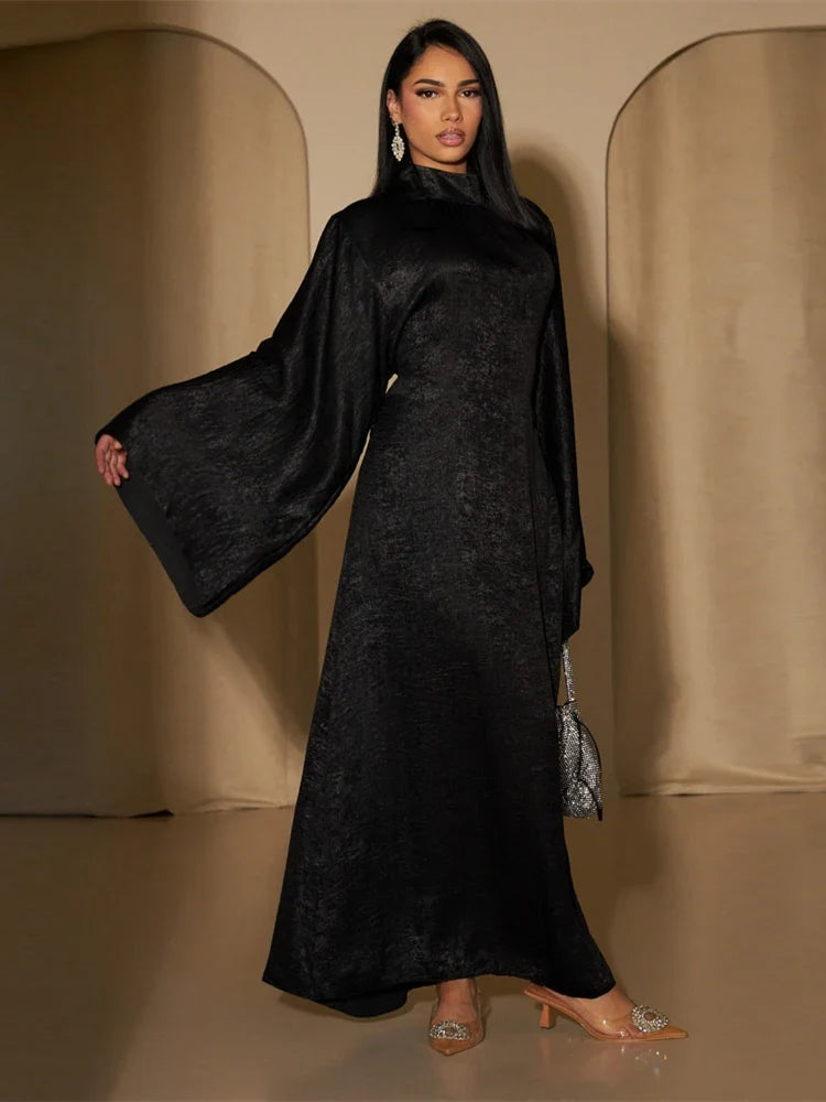 Fashion Satin Abaya Dubai Luxury 2024 Muslim Kaftan Dress Abayas For Women Kebaya Caftan Marocain Robe Femme Musulmane Vestidos