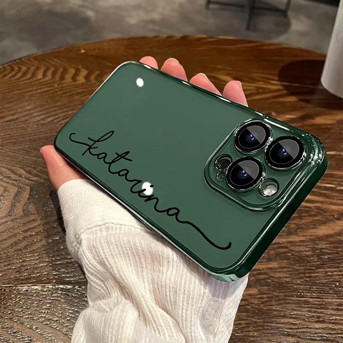 Personalized Custom Name Phone Case Personalized Initials Soft Clear TPU For iPhone 11 To 16 Pro Max Plus With Lens Protector