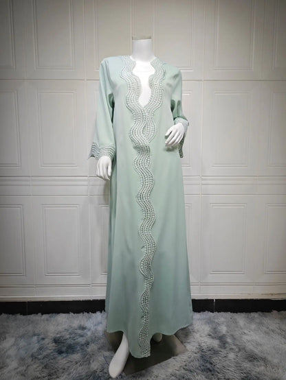 Ramadan Arabic Muslim Women Plain Cardigan Elegant Dubai Modest Abaya Dress Islamic Party Jalabiya Turkey Moroccan Kaftan Robe