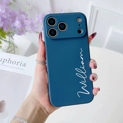Personalized Custom Letters Name Colorful Soft Liquid Silica Gel Phone Case For iPhone 11 12 13 14 15 16 17 Pro Max 17Air Plus