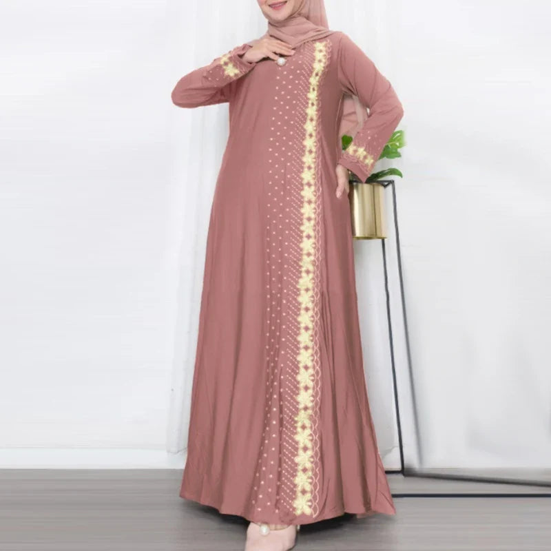 ZANZEA Muslim Fashion Dresses Abaya Women Elegant Long Sleeve Floral Printed Maxi Sundress Vestidos Kaftan IsIamic Robe Ramadan
