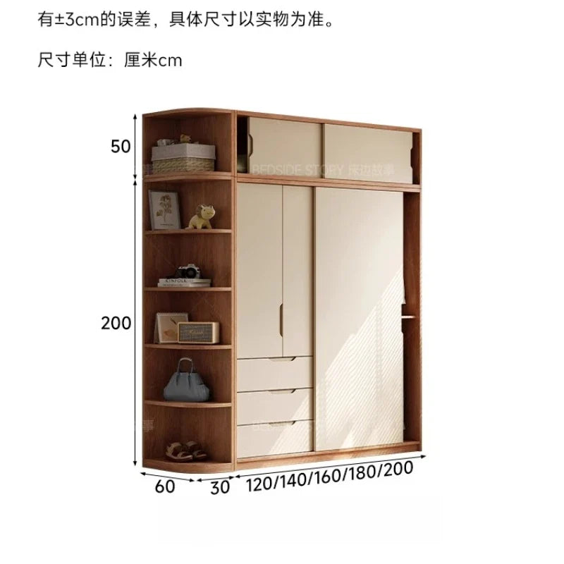 Bedroom Wooden Wardrobe Women Women Storage Organizer Luxury Wardrobe Hotel Shelves Szafa Tekstylna Na Ubrania Furnitures