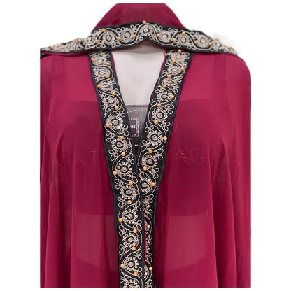 Abaya Morocco Kaftan Dubai Hooded Maxi Dress Bat Sleeve Farasha Kaftan Muslim Women African Open Kimono Boubou Evening Long Gown