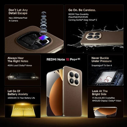Smart Phone Note 15 Pro+ 5G (Coffee Mocha 12GB + 512GB) Android 15 108MP OIS 144Hz 100W Quick Charge 2K Crystal-Res AMOLED