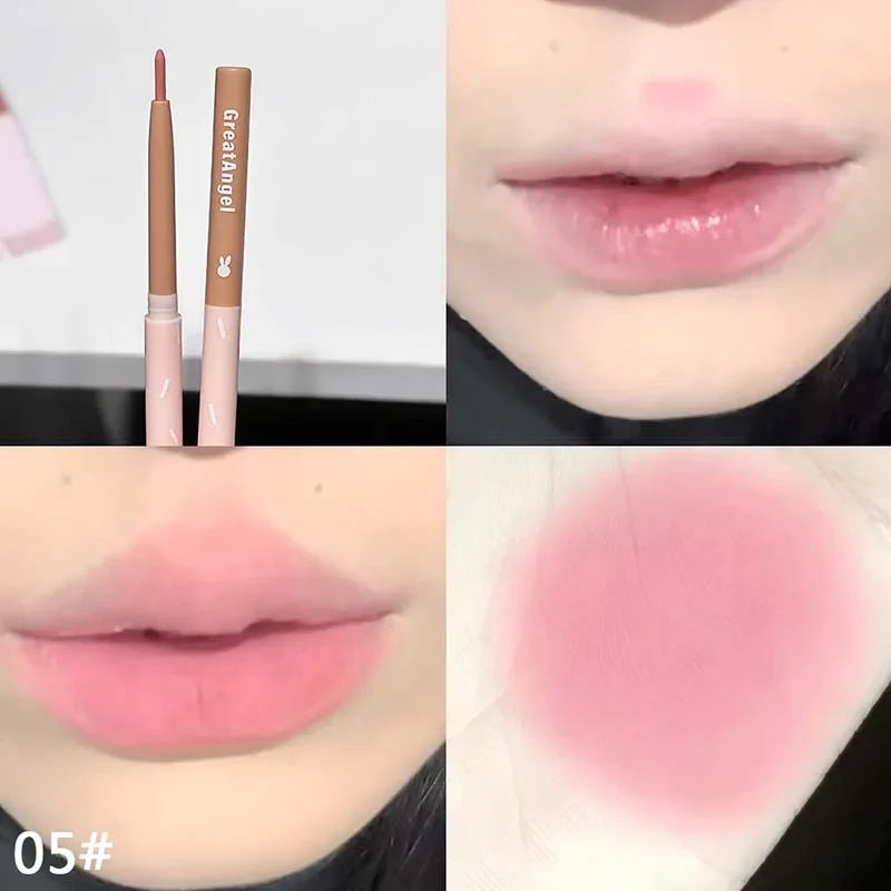 Korean Lip Liner Waterproof Matte Lip Liner Pencil Non-stick Cup Smooth Lip Contour Pen Nude Pink Brown Lip Makeup For Women