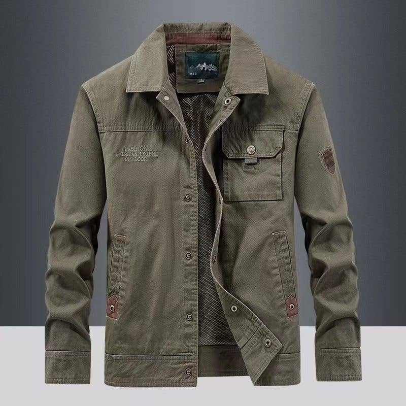Wholesale Men's Casual Jacket Spring Autumn Coat Large Size Workwear