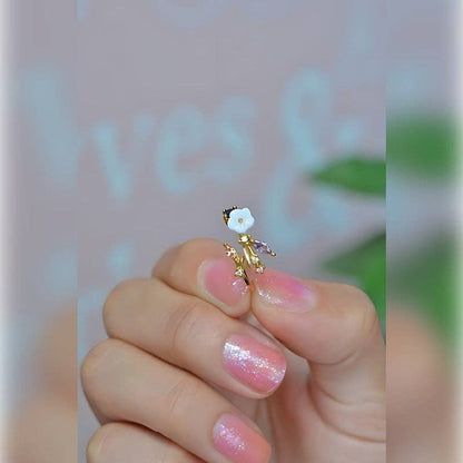 Wholesale Magnolia Ring Flower Ring Adjustable Ring Vintage Ring Knuckle Joint   Cute Ring Women Ring Blue White